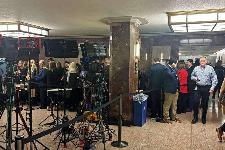 The line for non-press before the confirmation hearing for Robert Kennedy Jr. at the Capitol on Jan. 29, 2025.