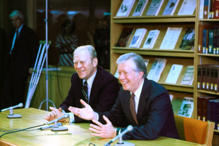 Jimmy Carter and Gerald Ford at Press Conference