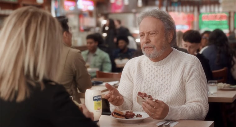 Meg Ryan and Billy Crystal in Hellman's Super Bowl ad.