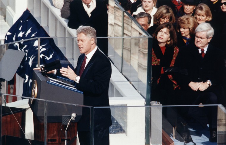 U.S. President Bill Clinton delivering his Inaugural Address in 1997.