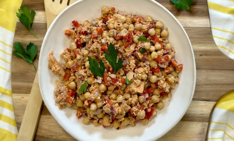 Salmon-chickpea salad.