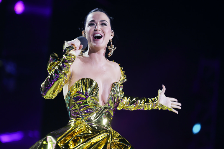 Katy Perry performing.