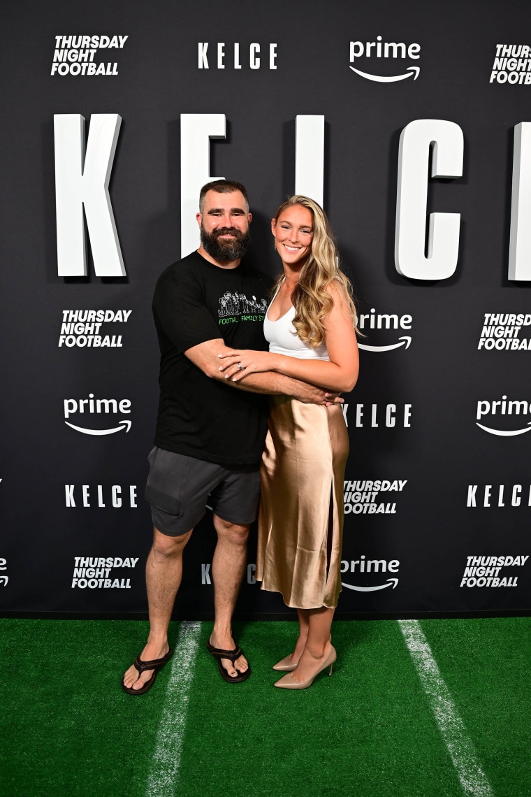 Jason Kelce and Kylie Kelce 