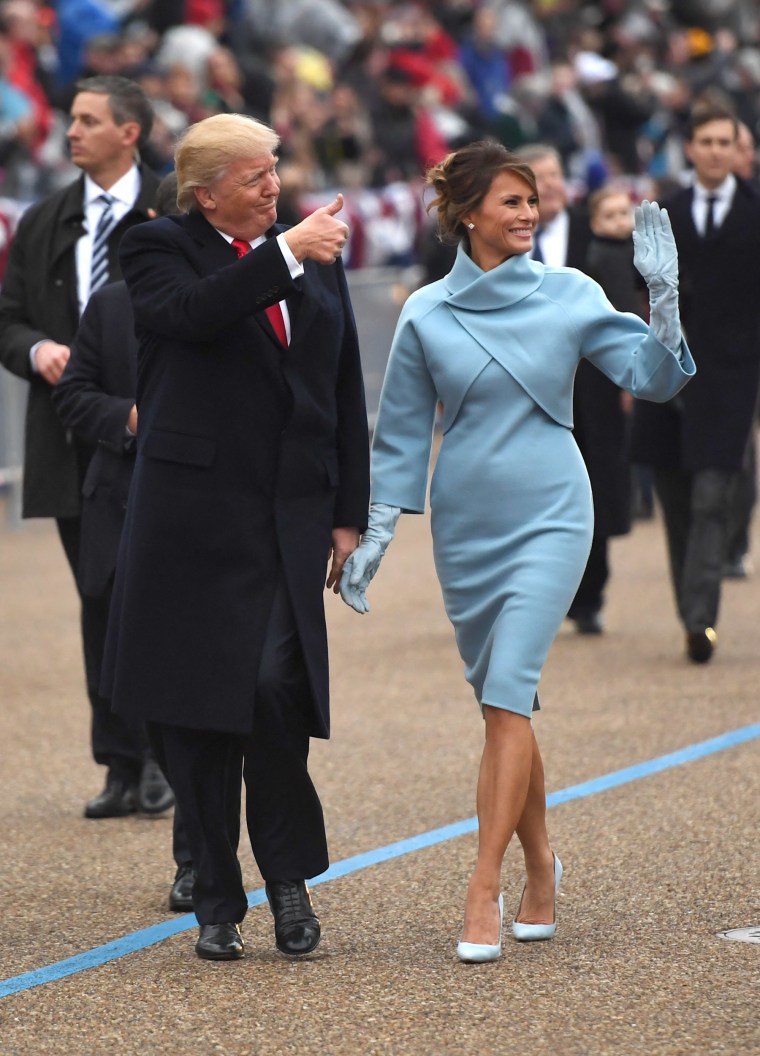 US President Donald Trump and First Lady Melania in Washington, DC, on Jan. 20, 2017.