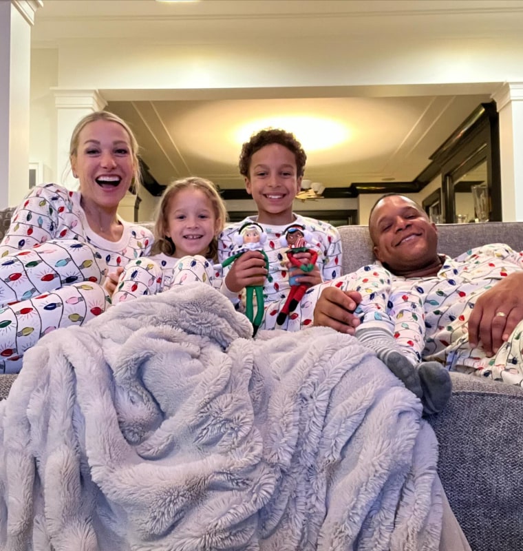 All smiles for the Christmas 2023 jammies selfie.