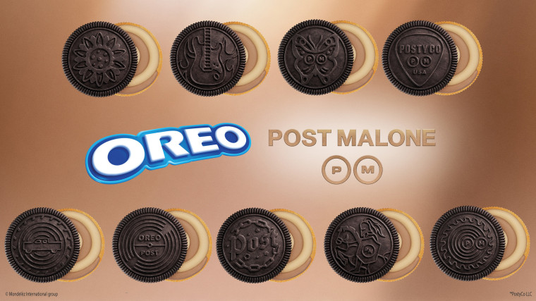 Each of the Limited Edition Post Malone Oreo Cookies.