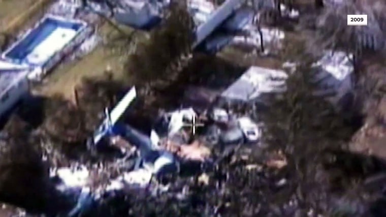 Images from plane collision in 2009.