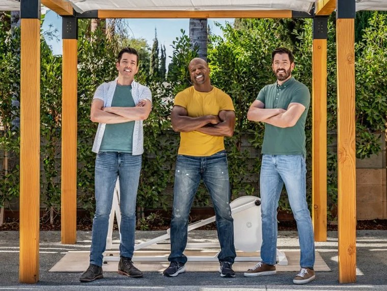 Terry Crews with Drew and Jonathan on "Celebrity IOU."