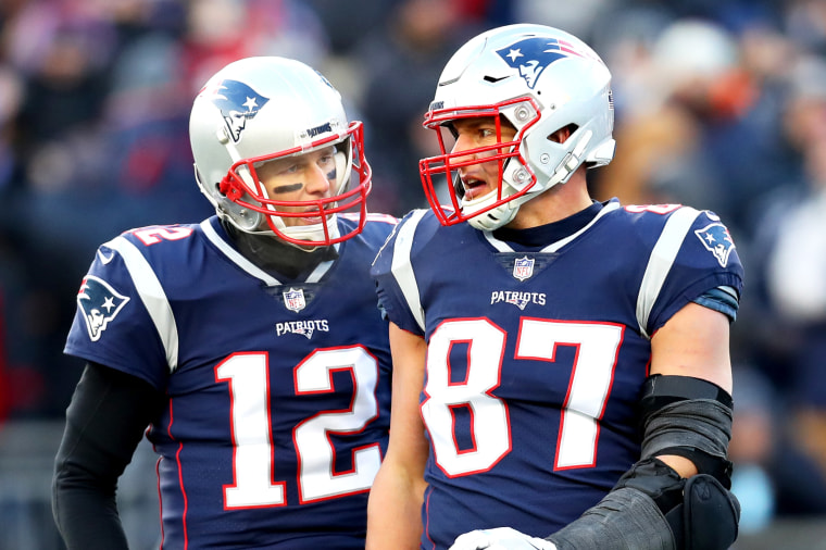 Tom Brady and Rob Gronkowski with New England Patriots.