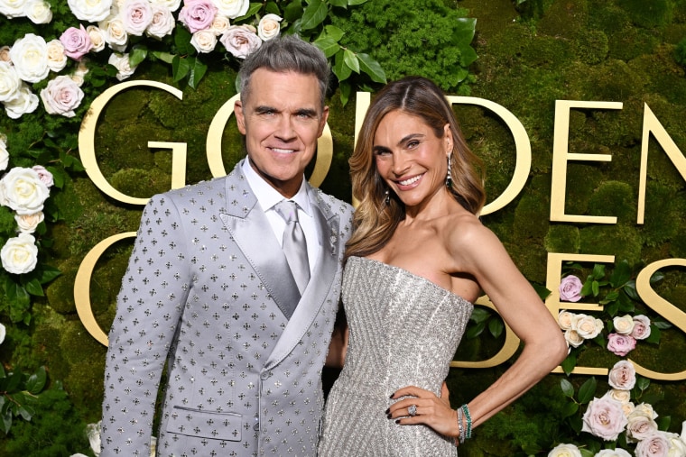 Robbie Williams, Ayda Field saat Golden Globes Tahunan ke-82 yang diadakan di The Beverly Hilton pada tanggal 05 Januari 2025 di Beverly Hills, California. 