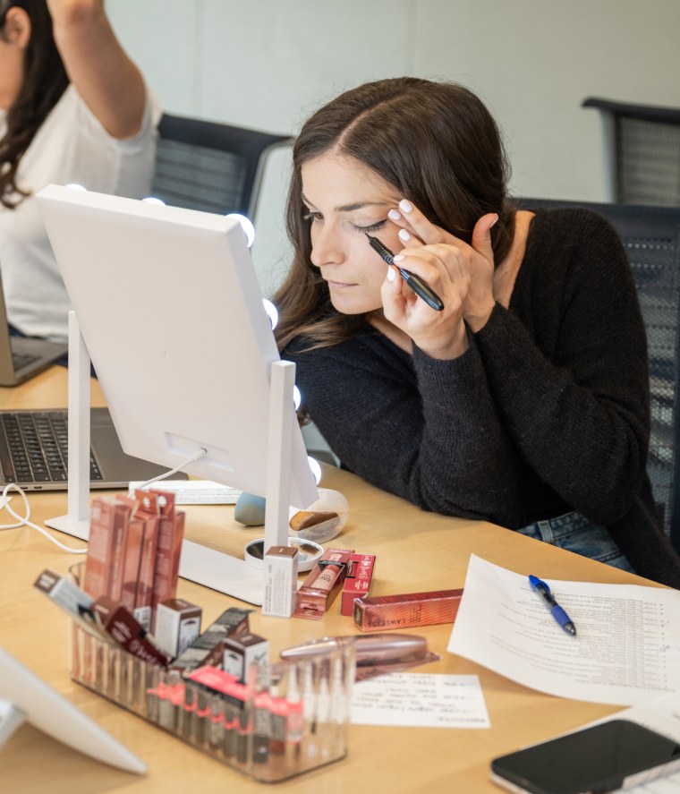 Senior editor Francesca Cocchi Zabloudil testing products for Shop TODAY's Beauty Awards