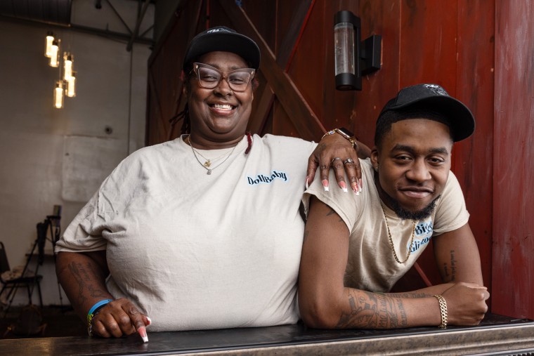 Donna Dawson and her son, Deonte Wilson pose together for a photo