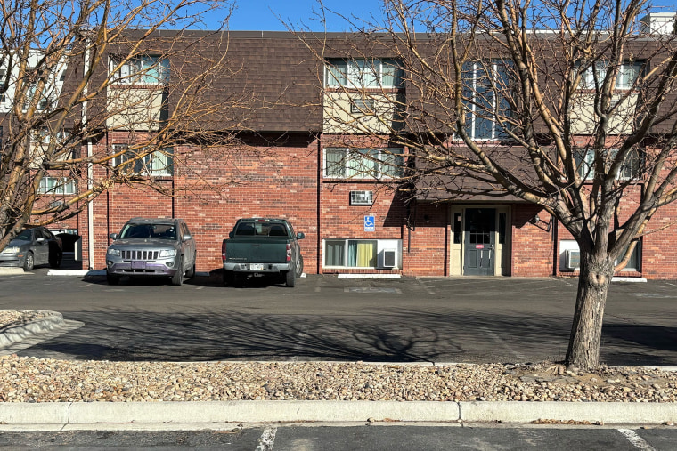 The apartment complex in Aurora, Colo., where federal agents conducted raids on Feb. 5, 2025.