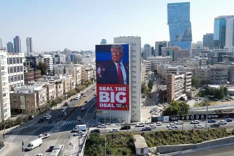 Tel Aviv de Trump Billboard Israel afuera