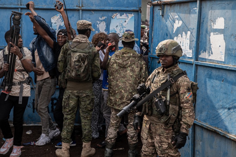 Rwandan-backed M23 called its first public meeting on Thursday since seizing the Congolese city of Goma after deadly clashes, as its fighters advanced towards another regional capital. 