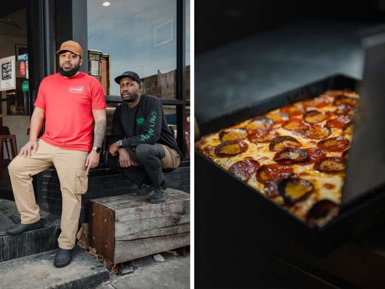 Down North Pizza executive chef Michael Carter, left, and owner Muhammad Abdul-Hadi 