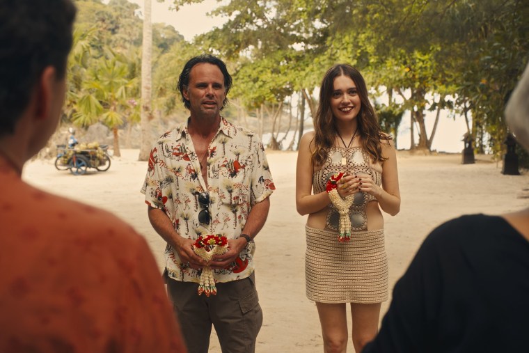 Walton Goggins and Aimee Lou Wood.