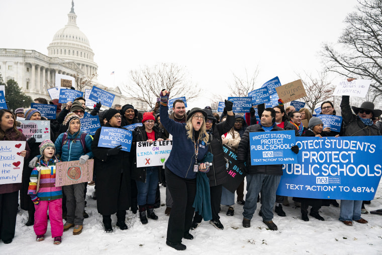 Lawmakers, Educators, And Parents Protest Education Secretary Nominee Linda McMahon