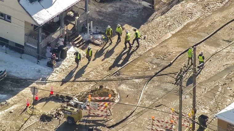 Crews are working Tuesday to assist the hundreds of families who were displaced after a water main break flooded a Detroit neighborhood.