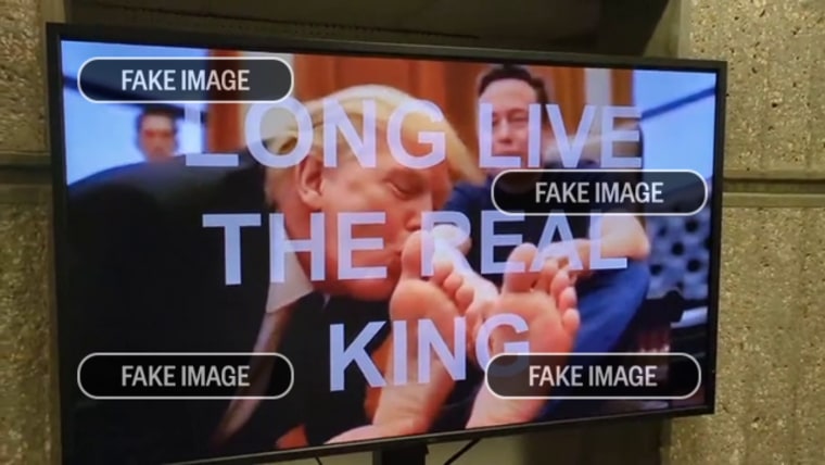 Video appearing to have been created with the help of artificial intelligence that was shown on internal TV monitors at HUD headquarters on Feb. 24, 2025.