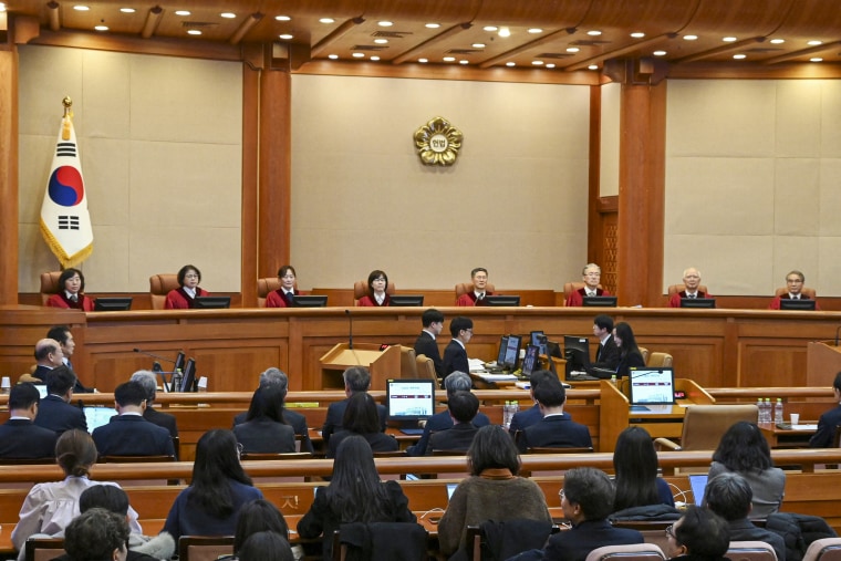 The Constitutional Court of Korea's eight justices.