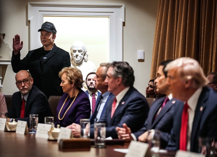 Image: Joined By Elon Musk, Trump Holds First Cabinet Meeting Of His Second Term