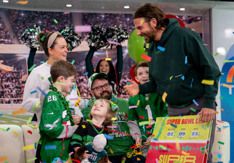 Bradley Cooper, Philadelphia Eagles surprise 8-year-old with Super Bowl tickets.