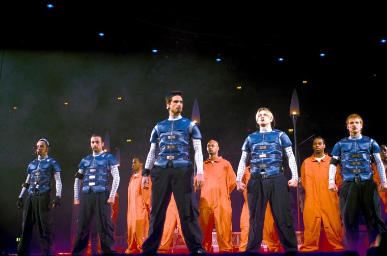 Backstreet Boys op het podium tijdens hun "In de Millennium Tour" in 1999.