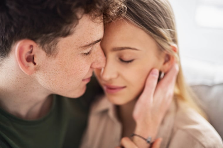 young couple hugging