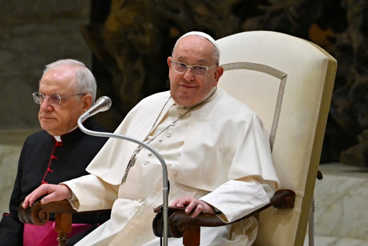 Pope Francis holds a weekly general audience.