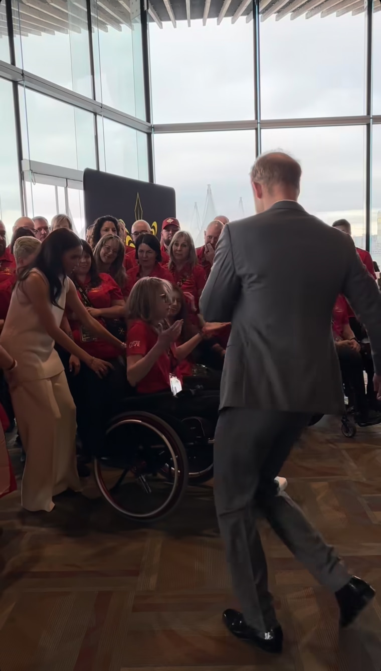 Prince Harry's dance moves made a brief appearance.