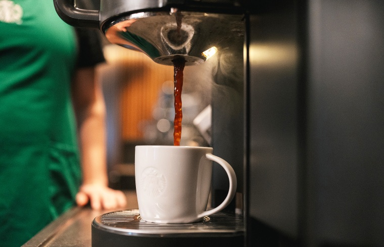 Coffee is poured on Starbucks.