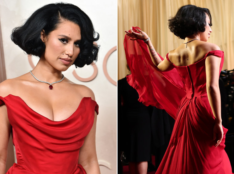 Raye smolders on the red carpet.