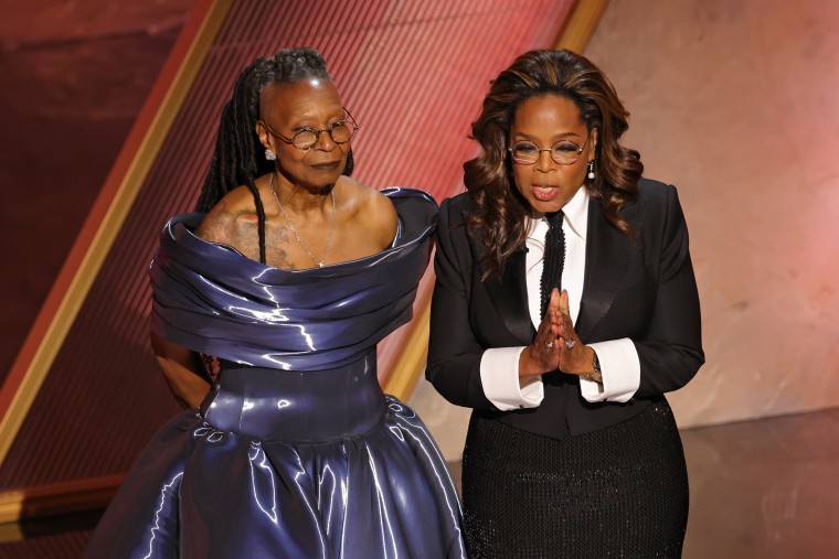 Whoopi Goldberg and Oprah Winfrey pay tribute to Quincy Jones.