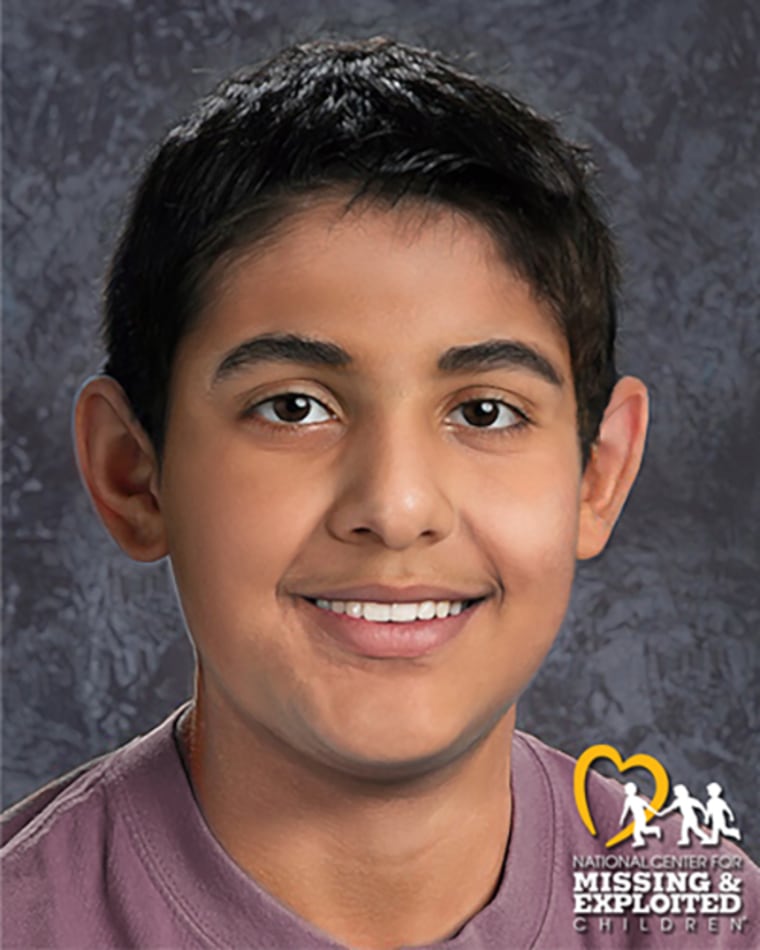 An age-progressed photo to 13 years old made by the National Center for Missing & Exploited Children.