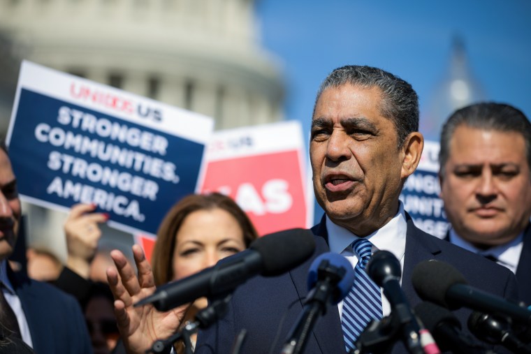 Image: Congressional Hispanic Caucus Holds News Conference On Trump's First Month In Office