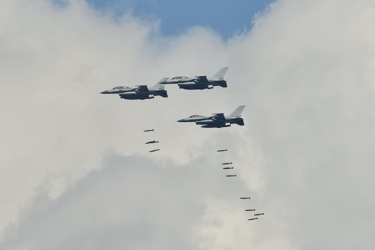 Two South Korean Air Force fighter jets accidentally dropped eight bombs on a village during a joint training exercise with US forces on March 6, 2025, officials said, with civilians among 15 people injured.