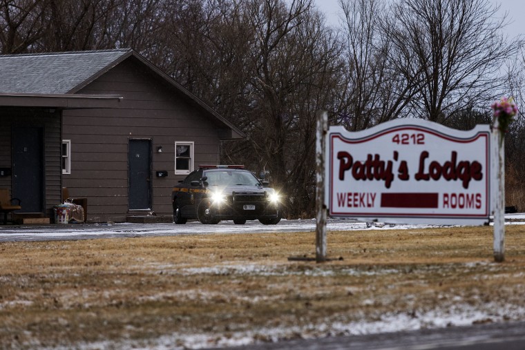 A New York State Trooper vehicle is parked at Patty’s Lodge in Hopewell, N.Y