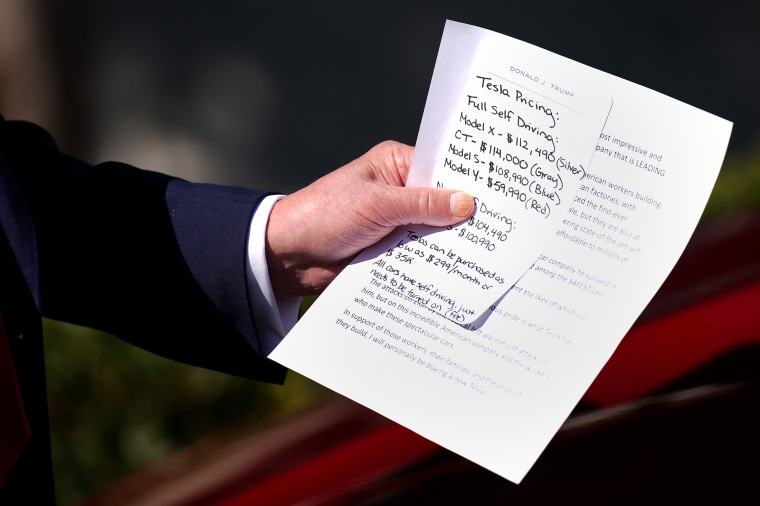 President Trump Speaks Alongside Tesla Vehicles At The White House