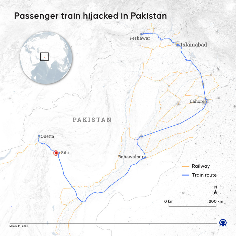 Tren de pasajeros secuestrado en Pakistán