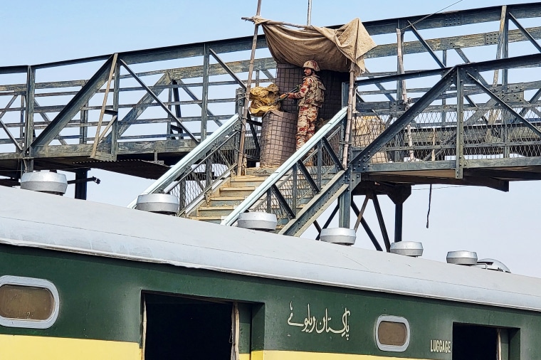 Militants bombed a section of the railway track and stormed the train on March 11 afternoon in southwest Balochistan province, where attacks by separatists have been on the rise. 