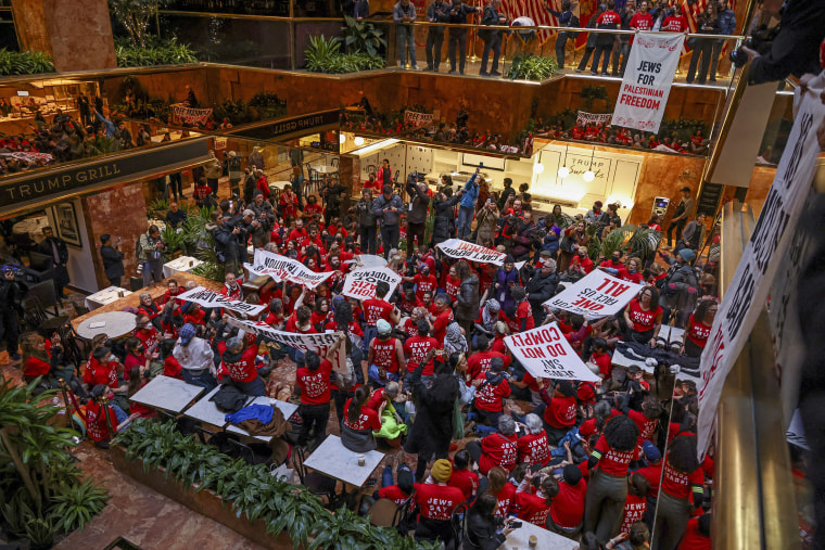 Nearly 100 protesters arrested after sit-in at Trump Tower in NYC to ...