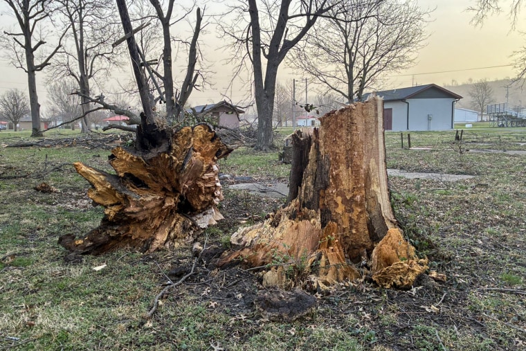 Damage in Northeast Missouri on Saturday.