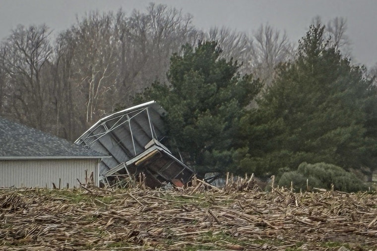 Damage in Northeast Missouri on Saturday.