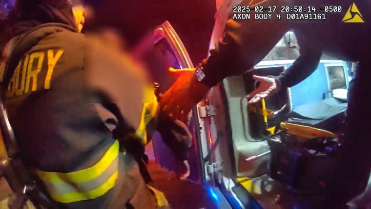 A screenshot from bodycam video 