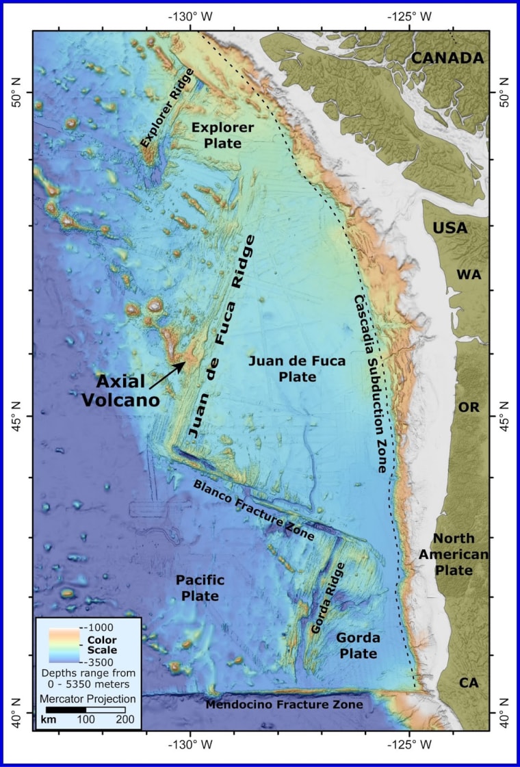 Map of the North East Pacific.