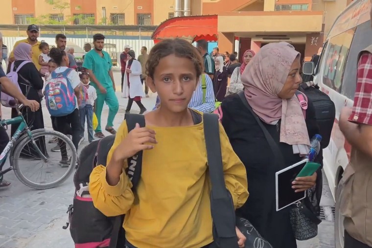 A patient leaves Gaza. 