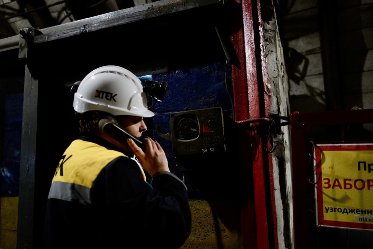 Nadiya Moskalenko working at the DTEK coal mine.