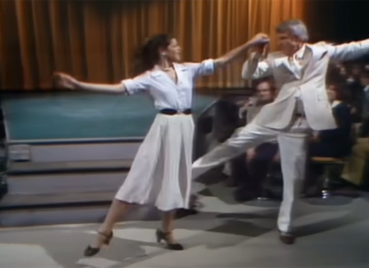 Gilda Radner dances with Steve Martin in the "Dancing in the Dark” sketch from Season 3 in 1978.