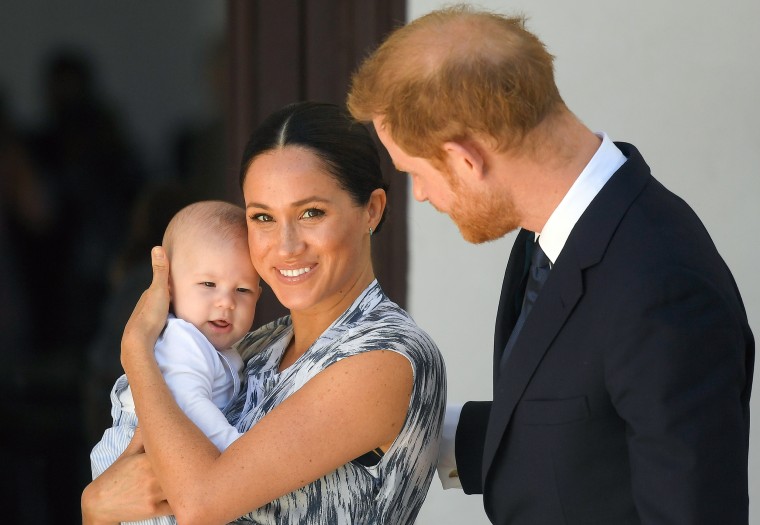 Prince Harry, Duke of Sussex, Meghan, Duchess of Sussex and their baby son Archie Mountbatten-Windsor.